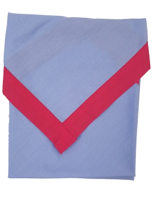 Adults Single Bordered Scout Scarf - Sky Blue with Scarlet Trim